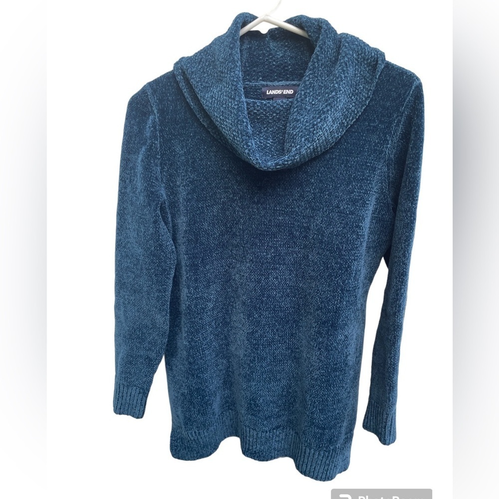 Land’s End Velour Sweater| Size Small‎ | Teal Blue | Like New Condition |